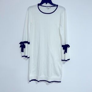 NEIMAN MARCUS Sweater Dress in White and Black Size Medium